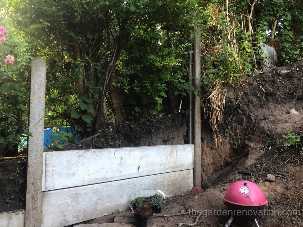 weekend 18 and 19 – second garden step, rebuilding fence